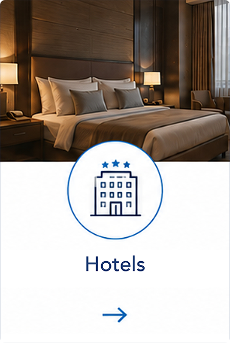 Hotel bedroom with premium hospitality lighting solutions