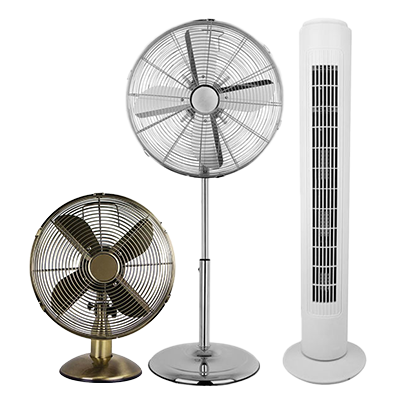 electric fans on a white background