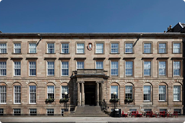Luxury hotel architectural lighting installation at Blythswood Square Hotel