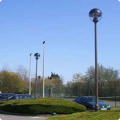 Outdoor Lighting an LED street light in a hotel car park