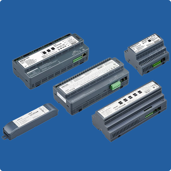 Philips Dynalite Load Controllers on a blue background
