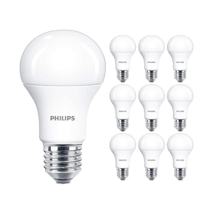 10 Pack Philips CorePro LEDbulb ND 11-75W A60 E27 827
