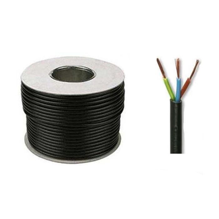 3183Y 1.5mm Black 3 Core Flex x 100m Drum