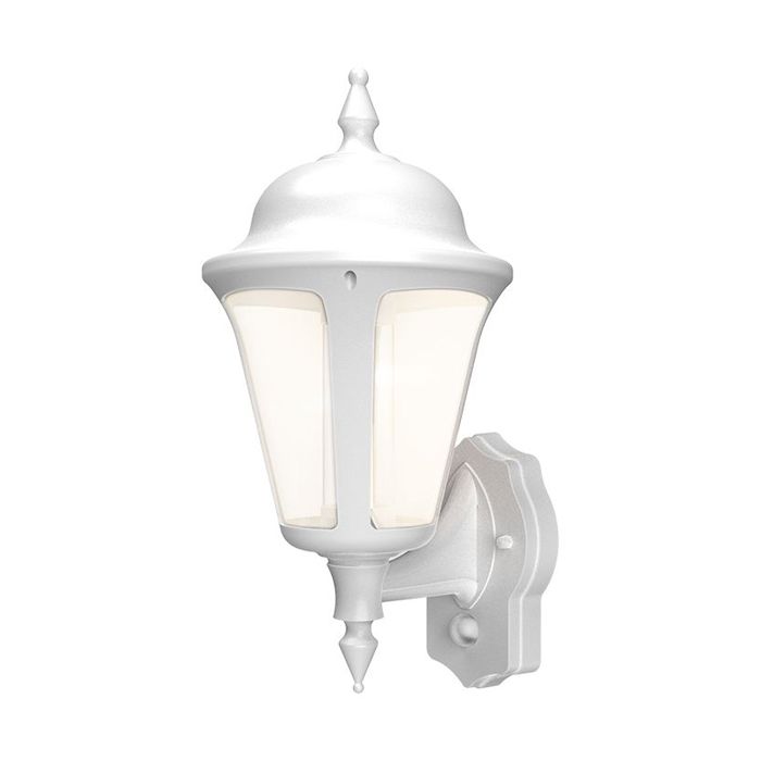 Ansell Latina 8W White LED Wall Lantern With PIR