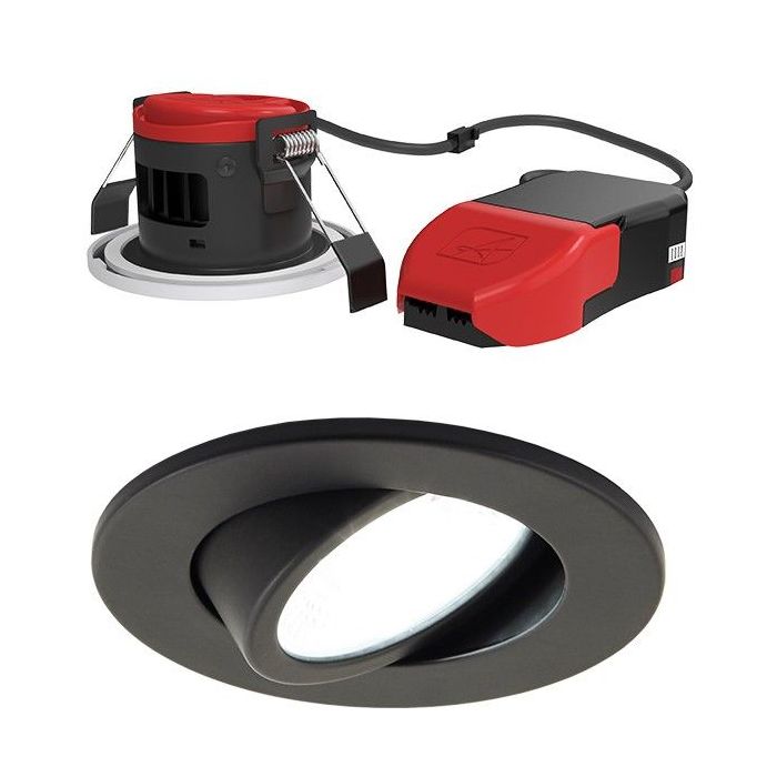 Ansell Prism PRO LED Fire-rated CCT Gimbal 7W Black