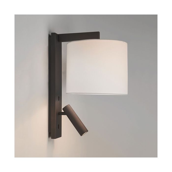 Astro Ravello Bronze with Mocha Drum Shade LED Reading Light