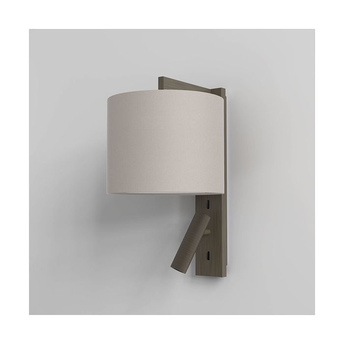 Astro Ravello Bronze with Putty Drum Shade LED Reading Light