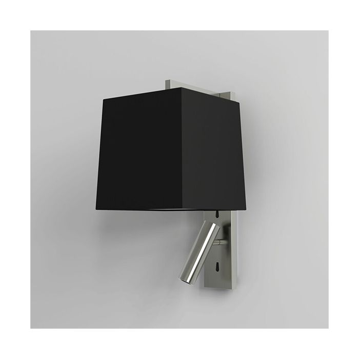 Astro Ravello Matt Nickel with Black Tapered Square Shade LED Reading Light