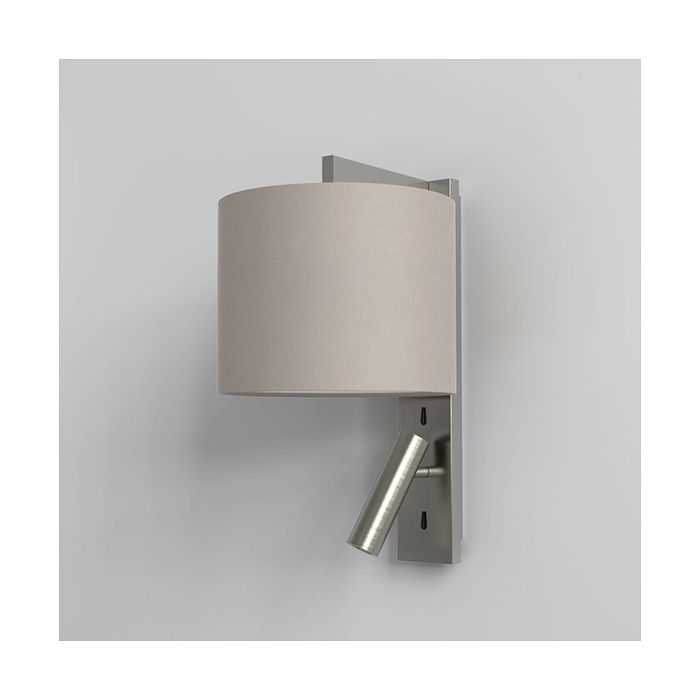 Astro Ravello Matt Nickel with Putty Drum Shade LED Reading Light 