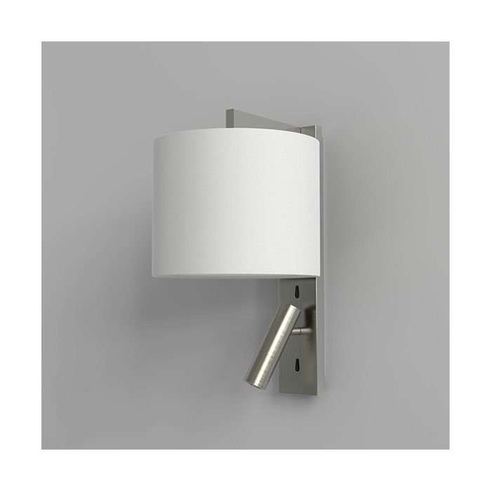 Astro Ravello Matt Nickel with White Drum Shade LED Reading Light