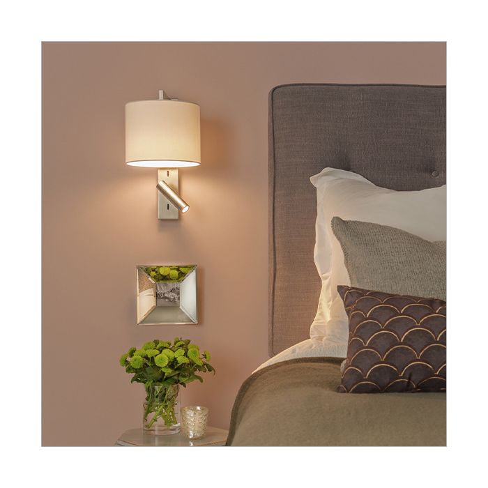 Astro Ravello Polished Chrome with Mocha Drum Shade LED Reading Light 