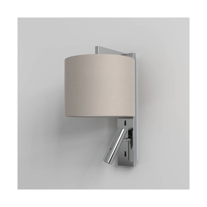 Astro Ravello Polished Chrome with Putty Drum Shade LED Reading Light