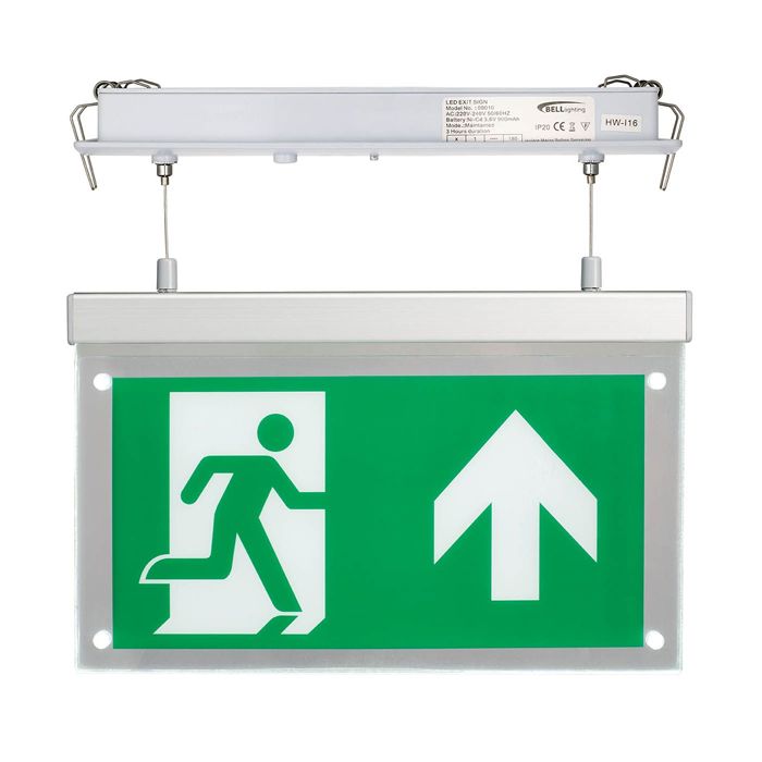 BELL Lighting 09010 Spectrum 2.5W LED Emergency Exit Blade Light Recessed Suspended with Up Legend, Maintained/Non Maintained