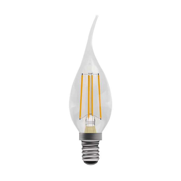 Bell 3.3W LED Filament Bent Tip Clear Candle SES 2700K