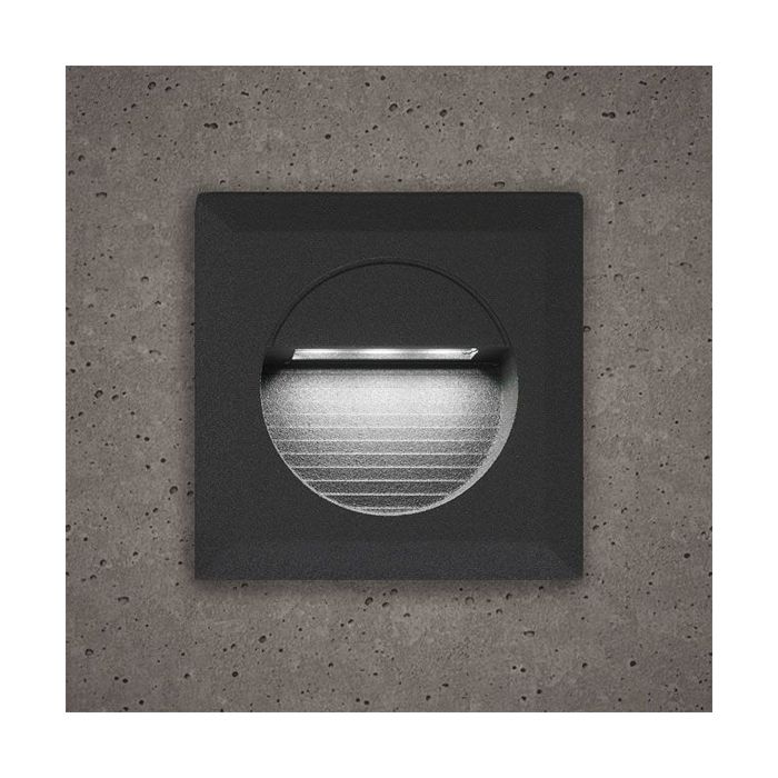 BELL Lighting 10405 Luna Square 1.2W LED Guide Light, White, IP65, Grey Trim