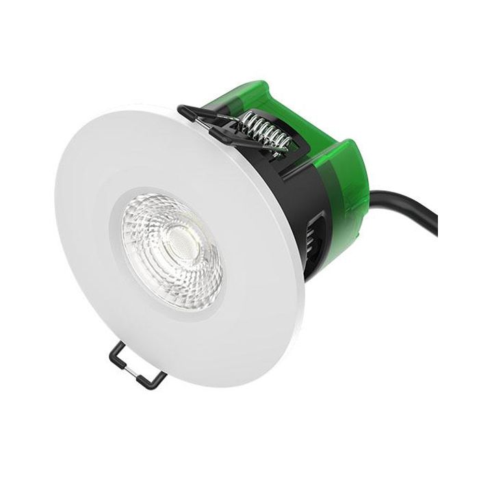 Bell Lighting 6W Firestay LED Oversize Downlight - White/Satin Dim 4000K