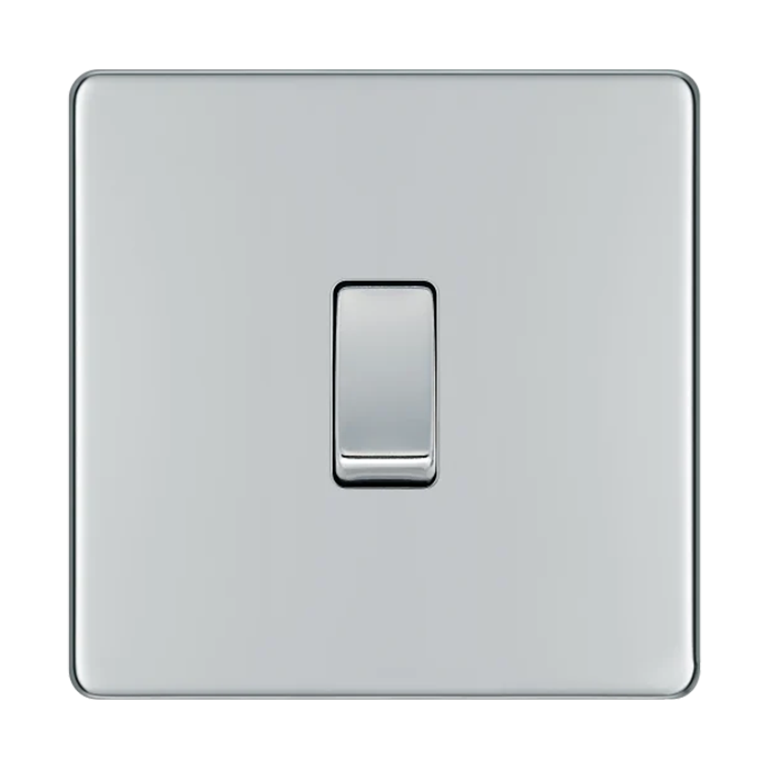 BG Screwless Flatplate Polished Chrome Intermediate Switch 20A 16AX
