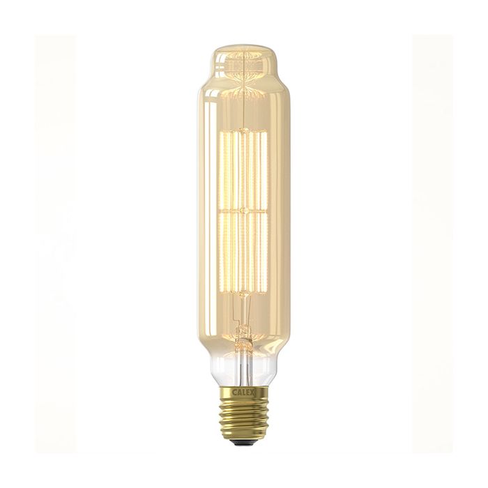 Calex LED Full Glass LongFilament Tower 240V 11W E40 TT75, Gold 2100K Dimmable