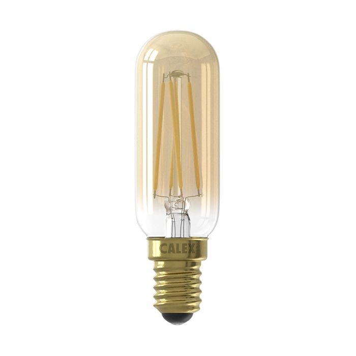 Calex Filament LED Tube Lamp 240V 3.5W E14 2100K Gold Dimmable