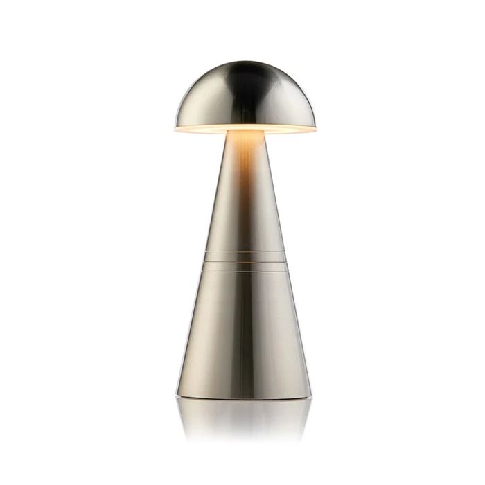 Charm Dome Cordless Table Lamp Nickel Rechargable