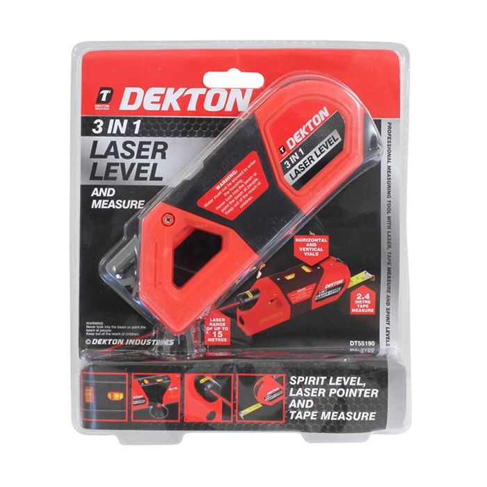 DEKTON 3 IN 1 LASER LEVEL WITH MEASURE DT55190