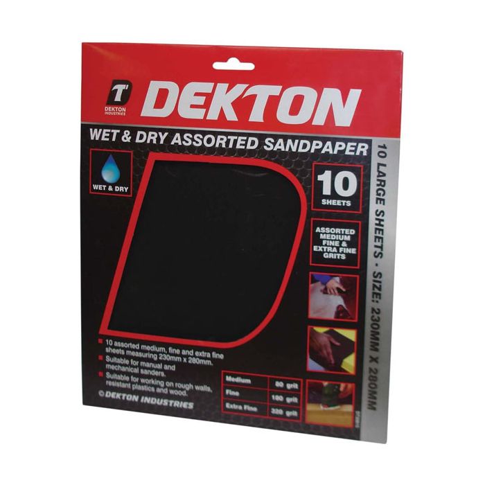 DEKTON WET & DRY ASSORTED SANDPAPER (PAPER SLEEVE) DT30615