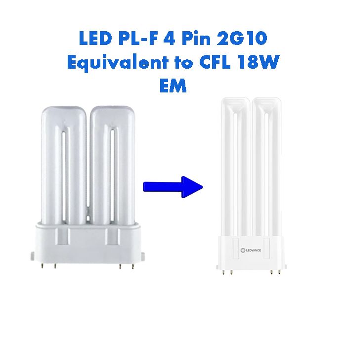 EM LED PL-F Equivalent to 18W CFL 4 Pin 2G10