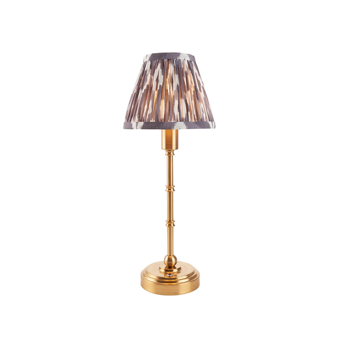 Endon Lighting Burley Rechargeable & Grey Ikat 16cm Table Lamp