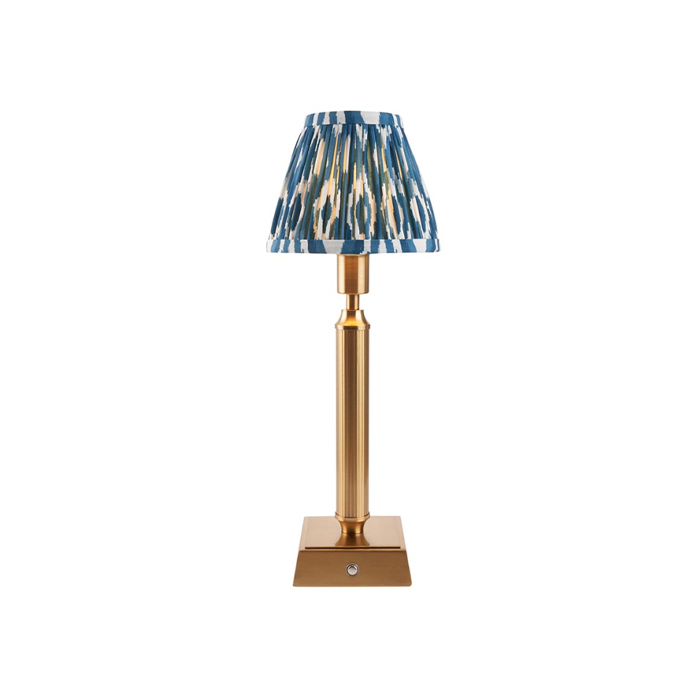 Endon  Lighting Trobridge Rechargeable & Blue Ikat 16cm Table Lamp