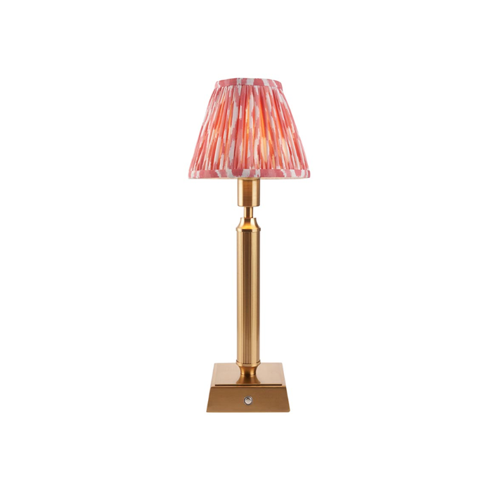Endon  Lighting Trobridge Rechargeable & Pink Ikat 16cm Table Lamp