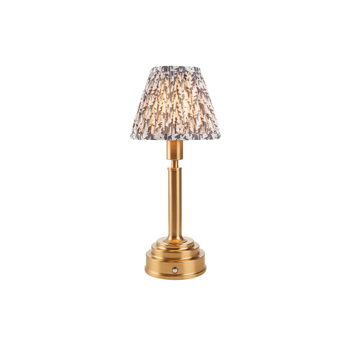 Endon  Lighting Upton Rechargeable & Pearl Grey Leaf 16cm Table Lamp 