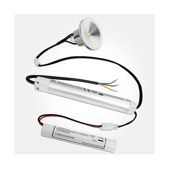 Eterna 1.4W LED Non Maintained Emergency Downlight, White, Matt Silver, 118 lm in Emergency Mode, IP20