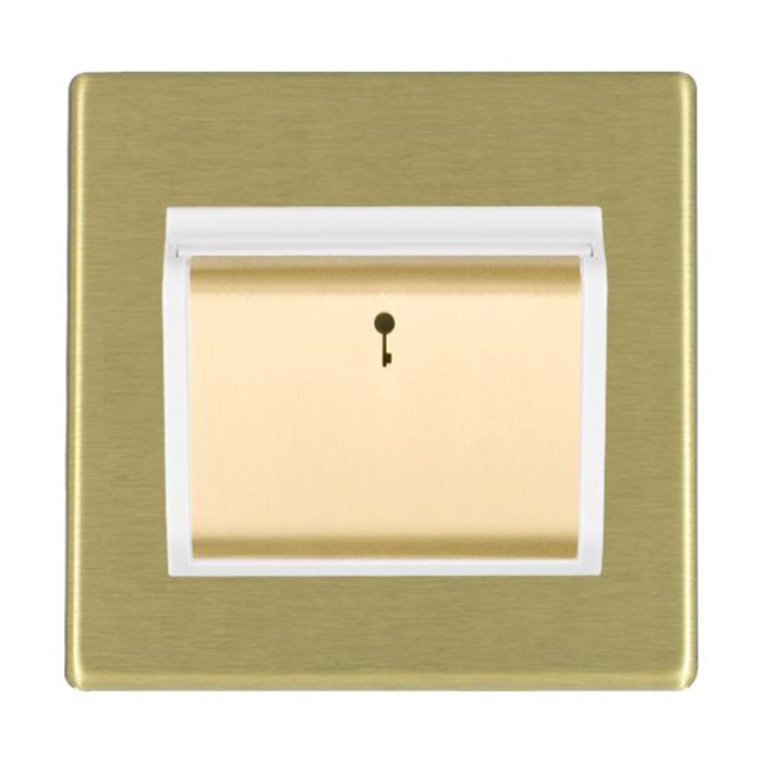 Hamilton Hartland CFX Satin Brass Hotel Key Card Switch White Trim and Satin Brass Insert