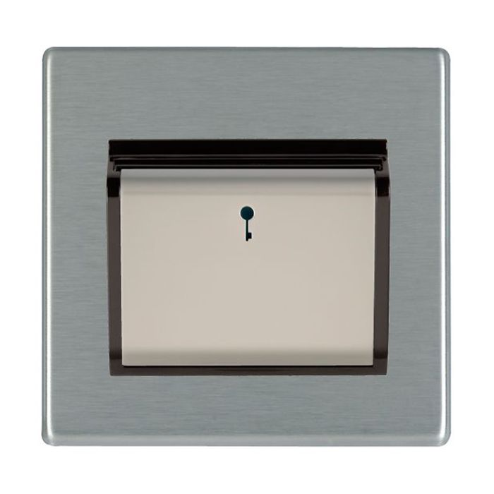Hamilton Hartland CFX Satin Steel Hotel Key Card Switch Black Trim and Satin Steel Insert