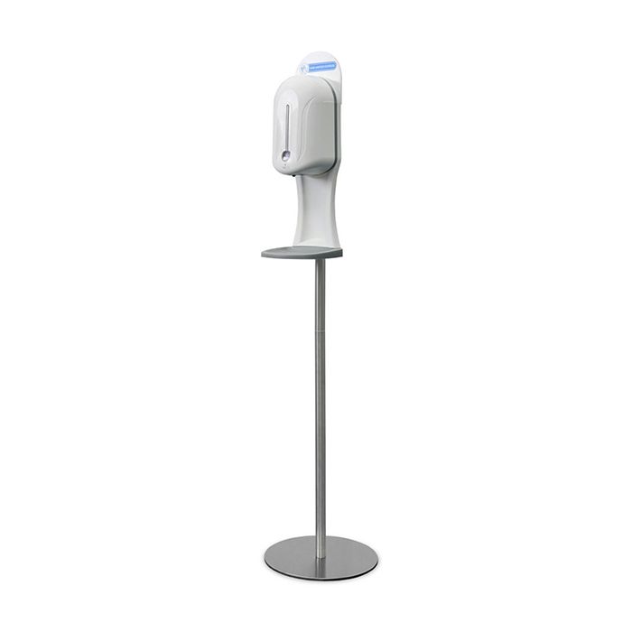 Hand Sanitiser Dispenser Wall Mount Battery Base Refillable Capability 1000ml C/W Floor Stand & Drip Tray