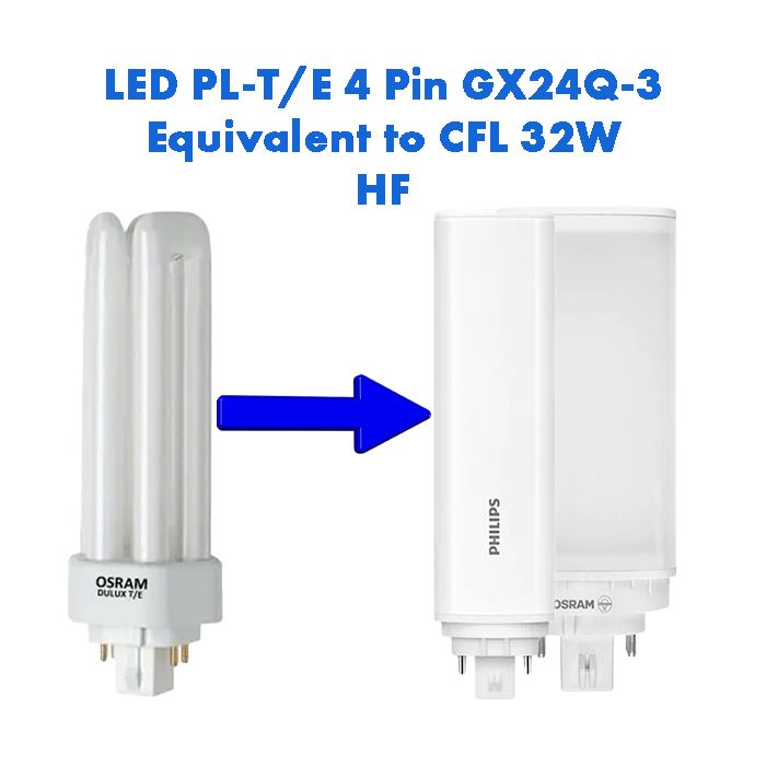 HF LED PL-T/E Equivalent to 32W CFL 4 Pin GX24Q-3