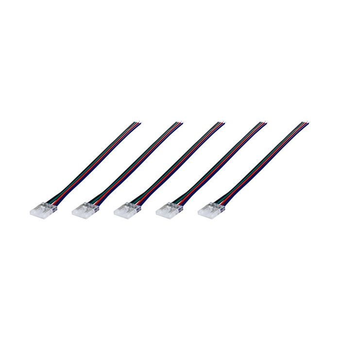 Integral Connector to 150mm Wire for 12mm RGB LED COB Strip 5PACK