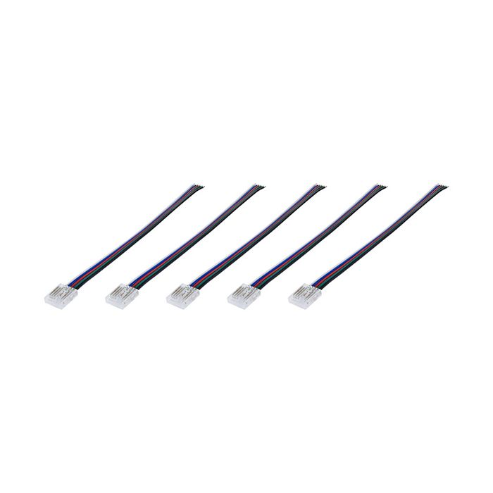Integral Connector to 150mm Wire for 12mm RGBW LED COB Strip 5PACK