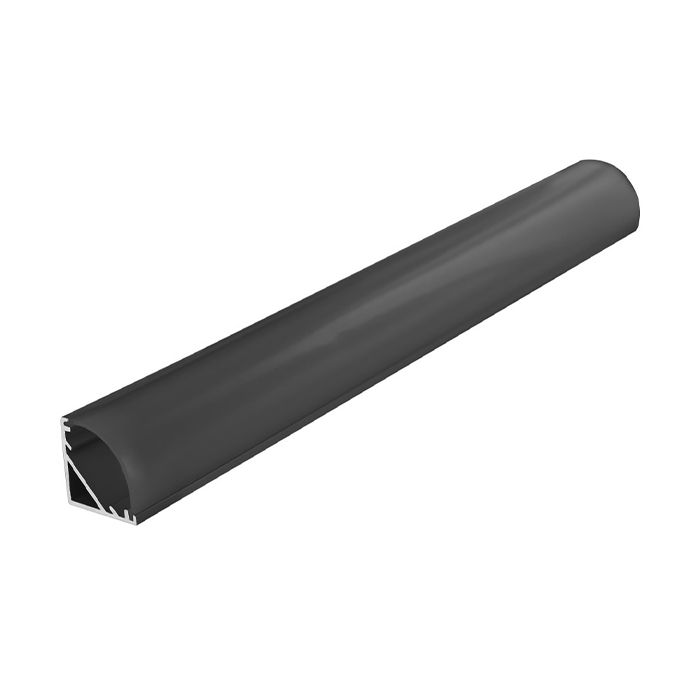 Integral Corner Mount Black LED Profile 20x20x2000mm Frosted Diffuser