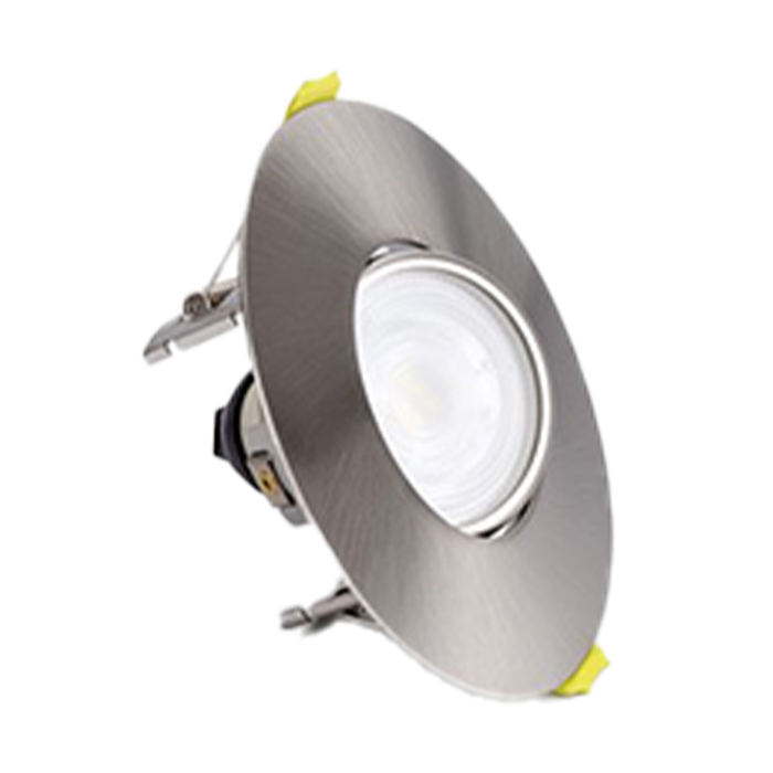 Integral Evofire Satin Nickel Tiltable Fire Rated Round Downlight