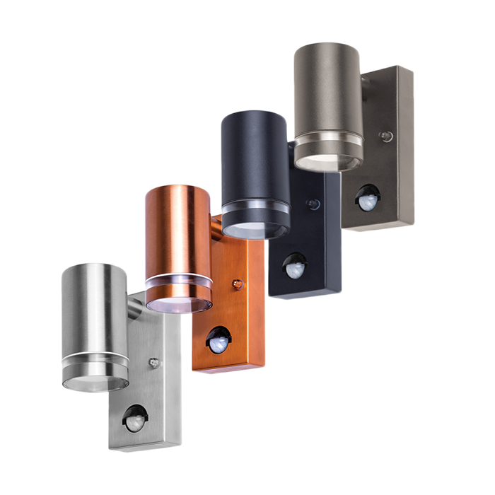 Integral Outdoor Stainless Steel Down Wall Light with PIR