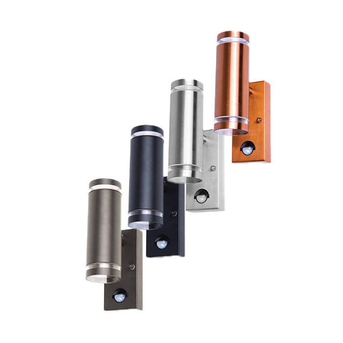 Integral Outdoor Stainless Steel Up/Down Wall Light with PIR