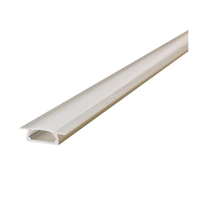 Integral Recessed Silver LED Profile 22x6x1000mm Frosted Diffuser