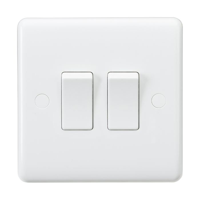 Knightsbridge 2 Gang 2-Way Curved Edge Switch
