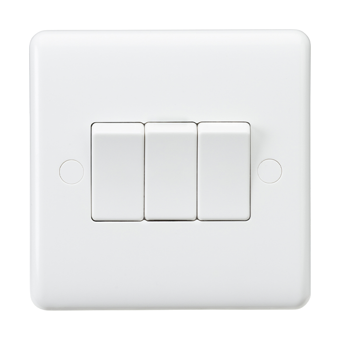Knightsbridge 3 Gang 2-Way Curved Edge Switch