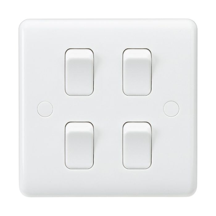 Knightsbridge 4 Gang 2-Way Switch Compact Plate