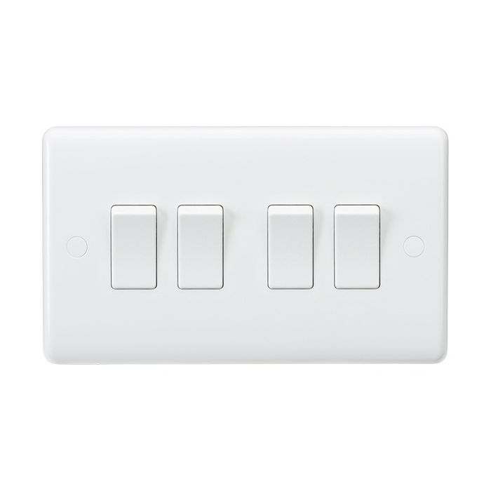 Knightsbridge 4 Gang 2-Way Curved Edge Switch