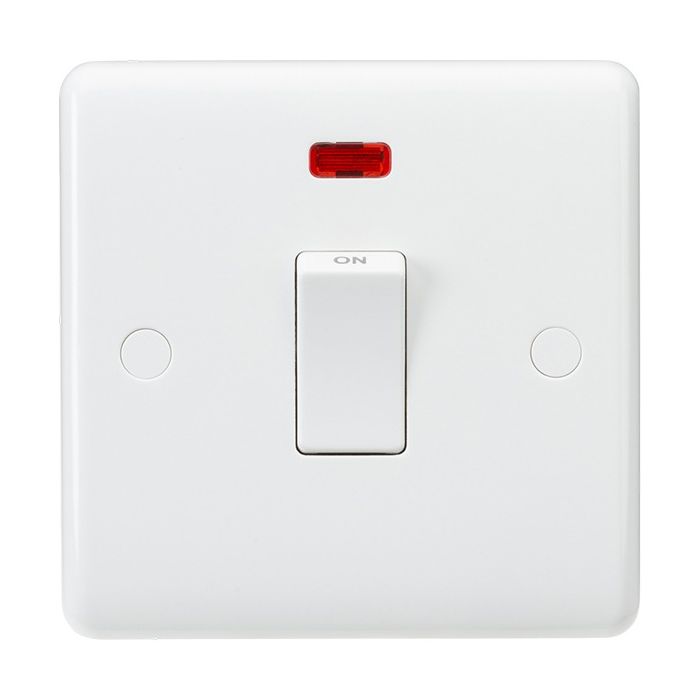 Knightsbridge 20A DP Switch with Neon & White Rocker & 1G
