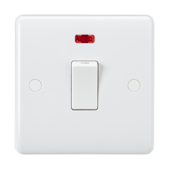Knightsbridge 32A DP Switch with Neon & Flex Outlet & White