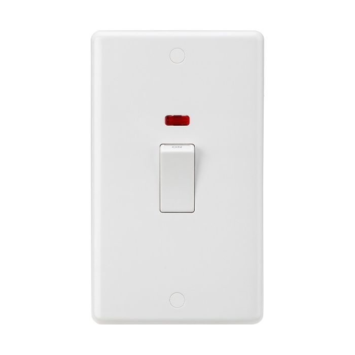Knightsbridge 45A DP Switch with Neon & White Rocker & 2G